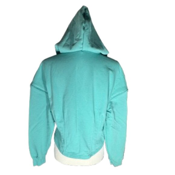 Fabletics Dakota Hooded Mint Cropped Full Zip Workout Jacket Women's Medium - Picture 2 of 8